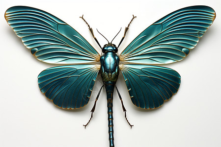 蓝色的金属蜻蜓背景图片