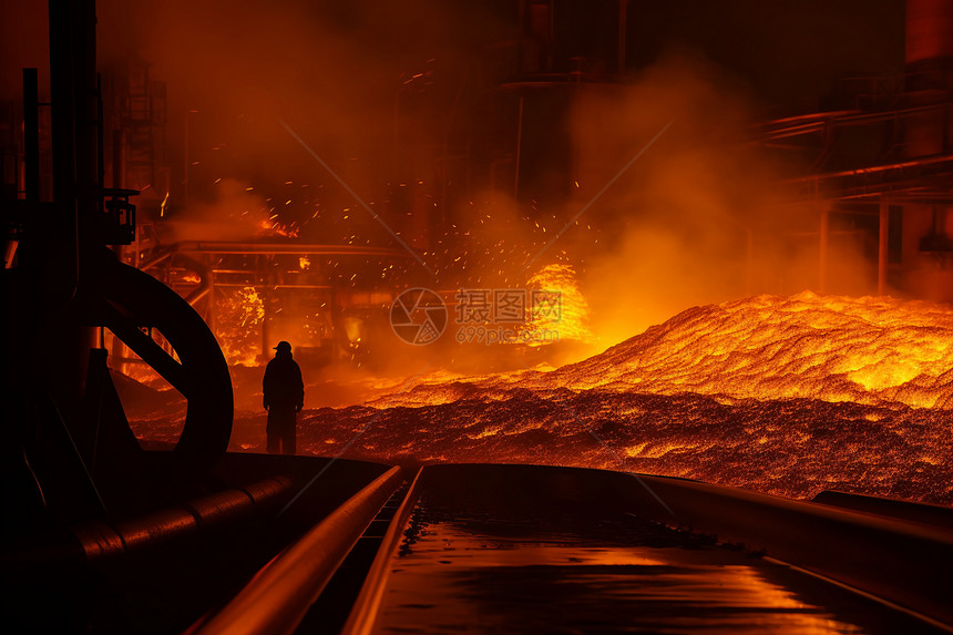 工厂里冶炼金属图片