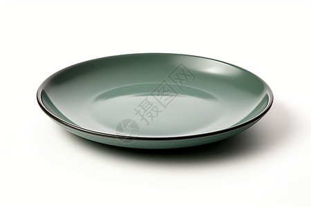 桌面上简洁的绿色盘子背景图片