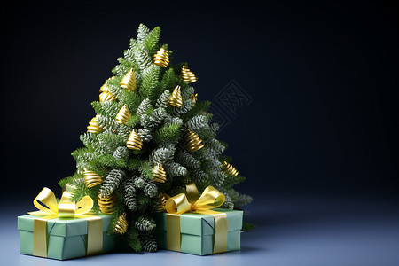 喜庆的圣诞树背景图片