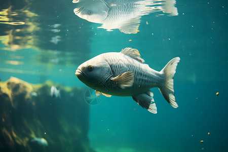 水下游弋的鱼背景图片