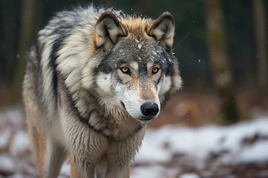 荒野中野生的狼动物图片