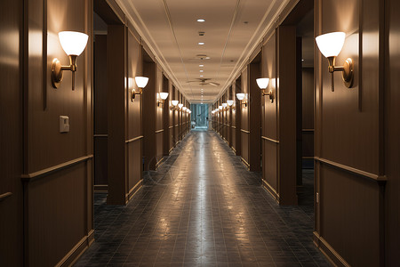 酒店华丽的长廊建筑背景图片
