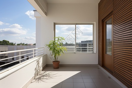 露台背景住宅宽敞明亮的阳台背景