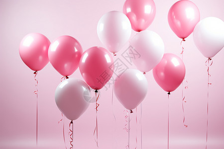 派对上漂浮的粉色气球背景图片