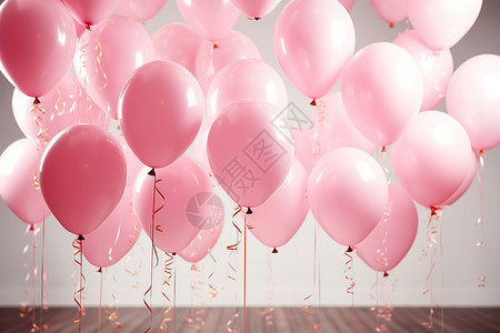 房间内的粉色气球背景图片