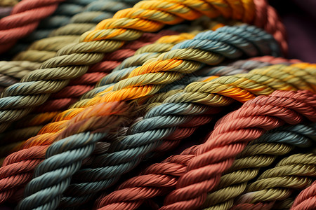 尼龙编织五彩缤纷的绳带背景
