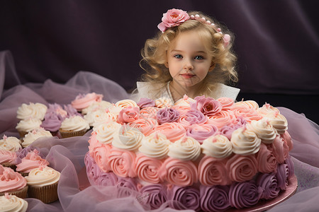 庆祝生日的小女孩背景图片