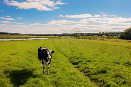 牧场里的奶牛背景图片