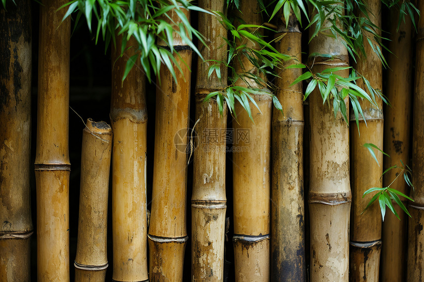 成排的竹子图片