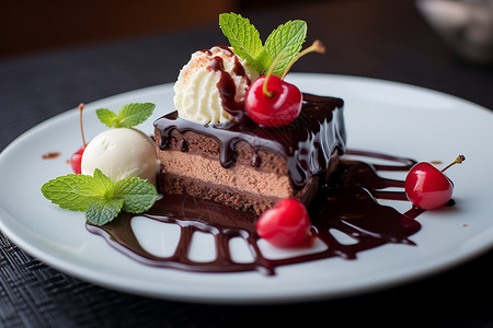 巧克力冰淇淋蛋糕背景图片