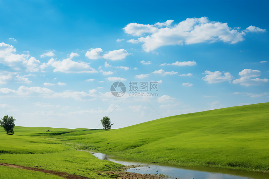 绿色的田野图片