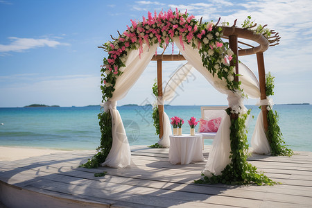 海边的婚礼背景图片