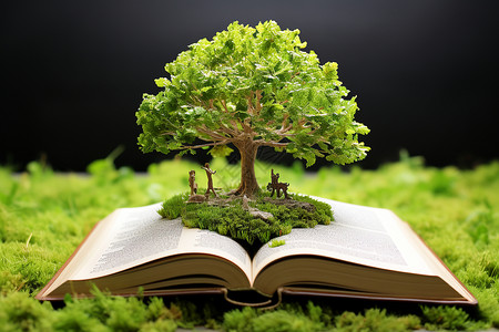 书上的树木背景图片