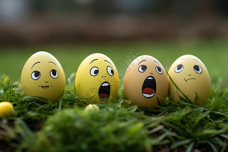 鸡蛋表情一排表情蛋背景