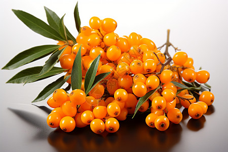 一束橙色浆果高清图片