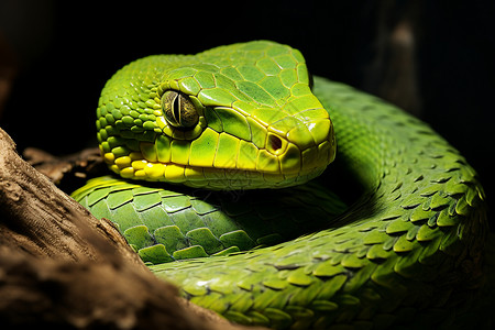 绿色眼睛的蟒蛇背景图片