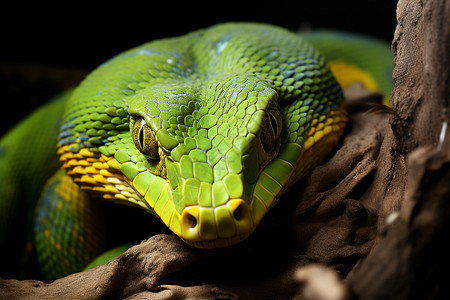 一条绿蛇爬行动物绿蛇高清图片