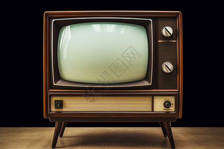 棕色的古董收藏电视机背景图片