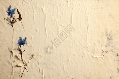 墙上纸张背景墙上的花朵插画