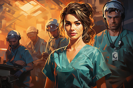 手术室中的医疗团队背景图片
