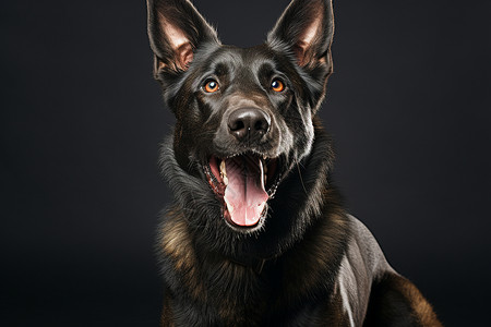 黑色的狗爱斯基摩犬高清图片