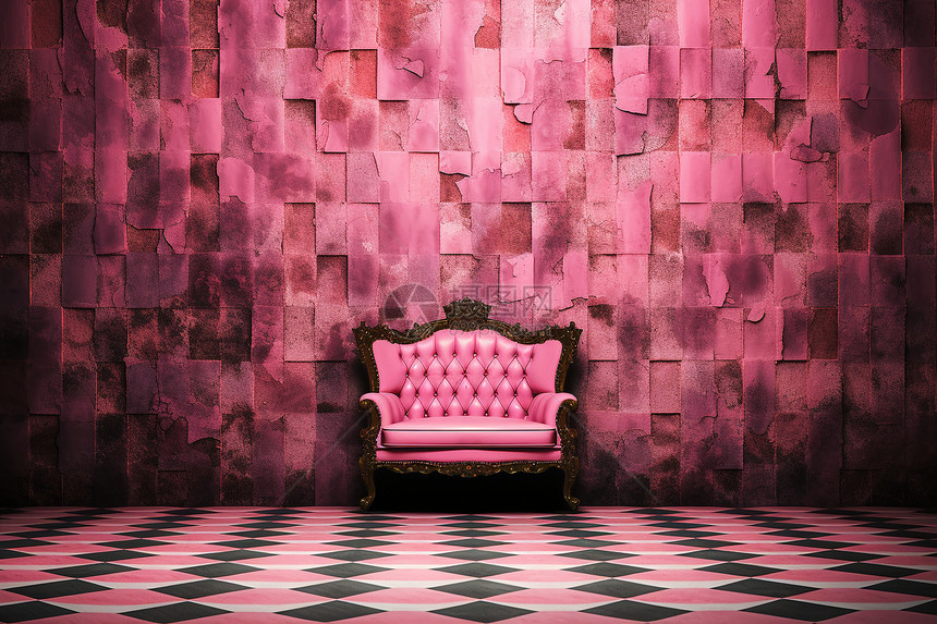 一把粉色椅子图片