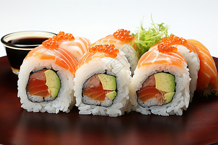 诱人寿司美味诱人的日式寿司背景