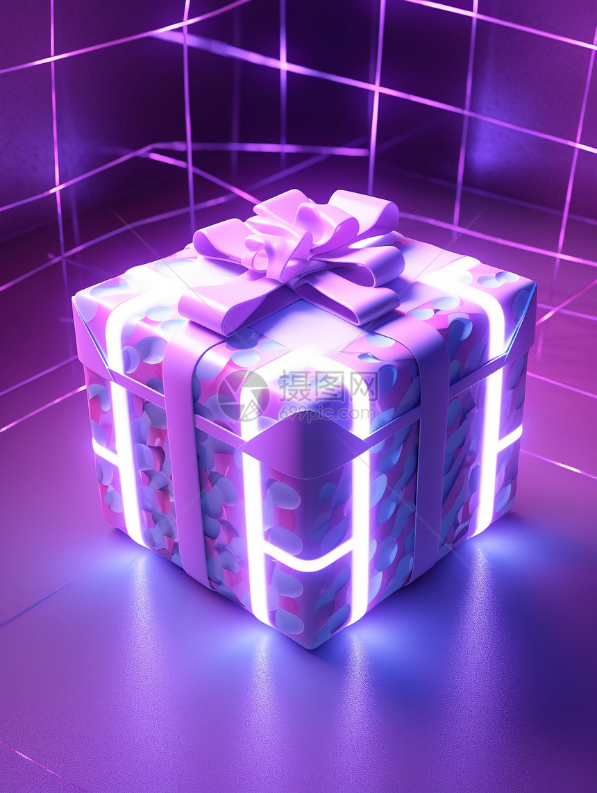 神秘的紫色礼盒图片