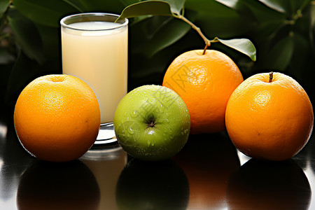 果实饱满的橙子新鲜的水果背景