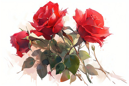 繁花似锦的红色玫瑰花朵背景图片