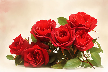 新鲜采摘的红色玫瑰背景图片