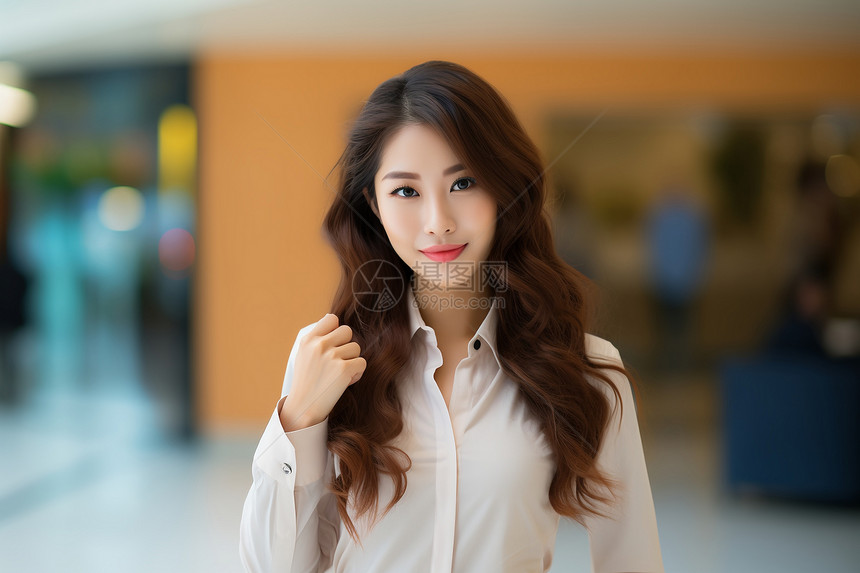 优雅的亚洲商业女性图片