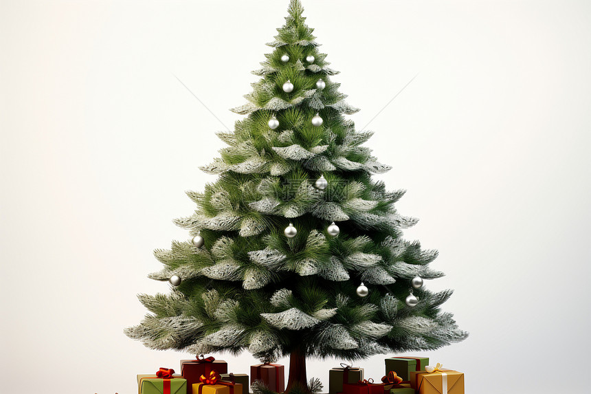 小圣诞树和礼物图片