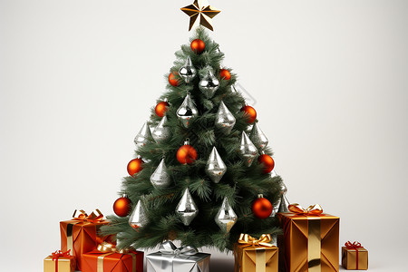 圣诞树与礼物背景图片