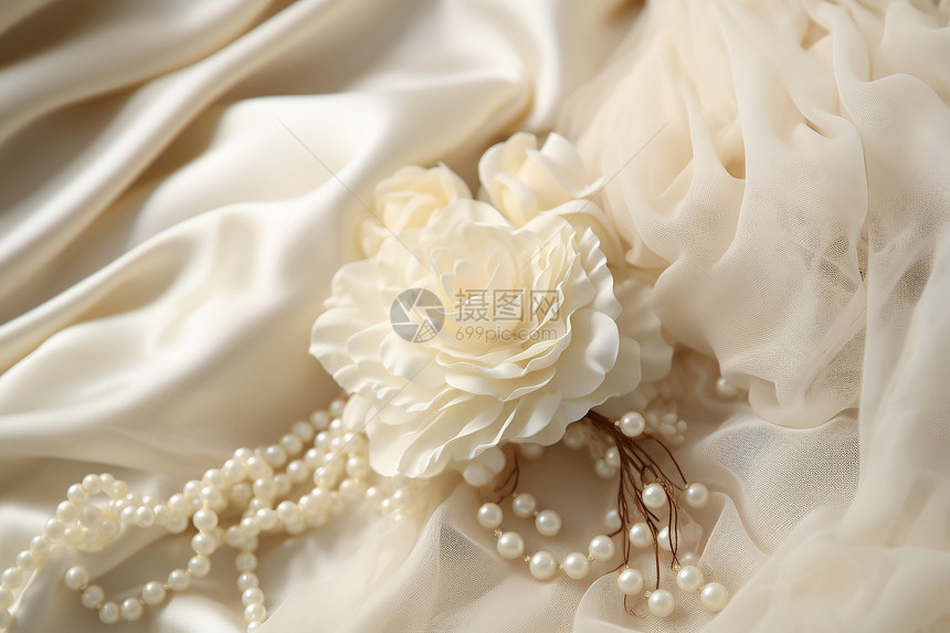 丝绸的浪漫绣花图片