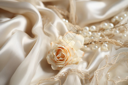 婚庆礼裙的花卉背景图片