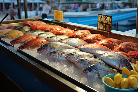 展柜的海鲜食品高清图片