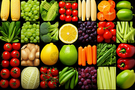 水果和蔬菜的大合照背景图片