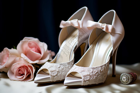 新娘的高跟鞋背景图片