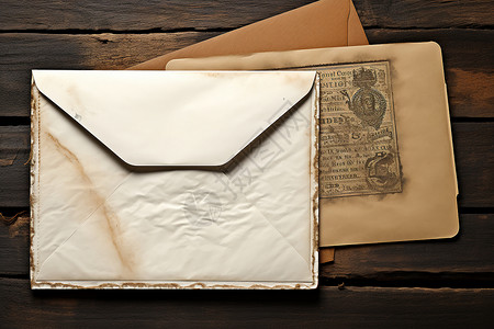 旧邮件信封和信纸背景