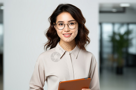 女性眼镜优雅职场女性背景