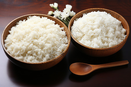 健康饮食的大米饭背景图片