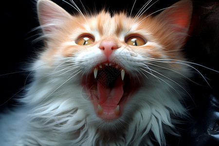 饥饿的小猫张着嘴巴的猫咪背景