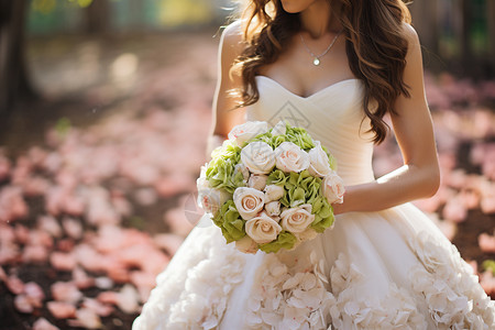 浪漫幸福的新娘背景图片