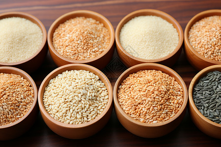 不同品种的谷物粮食背景图片