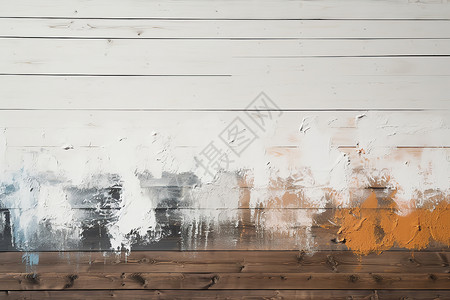 涂抹油漆的木板墙壁背景背景图片