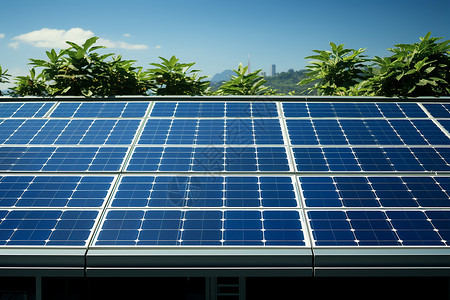 新能源发电的太阳能光伏板背景图片