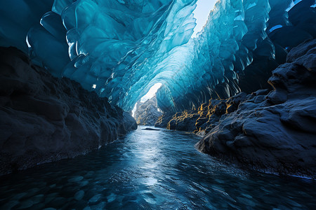 冰川奇观的自然景观背景图片