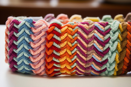 编织的彩色手链背景图片